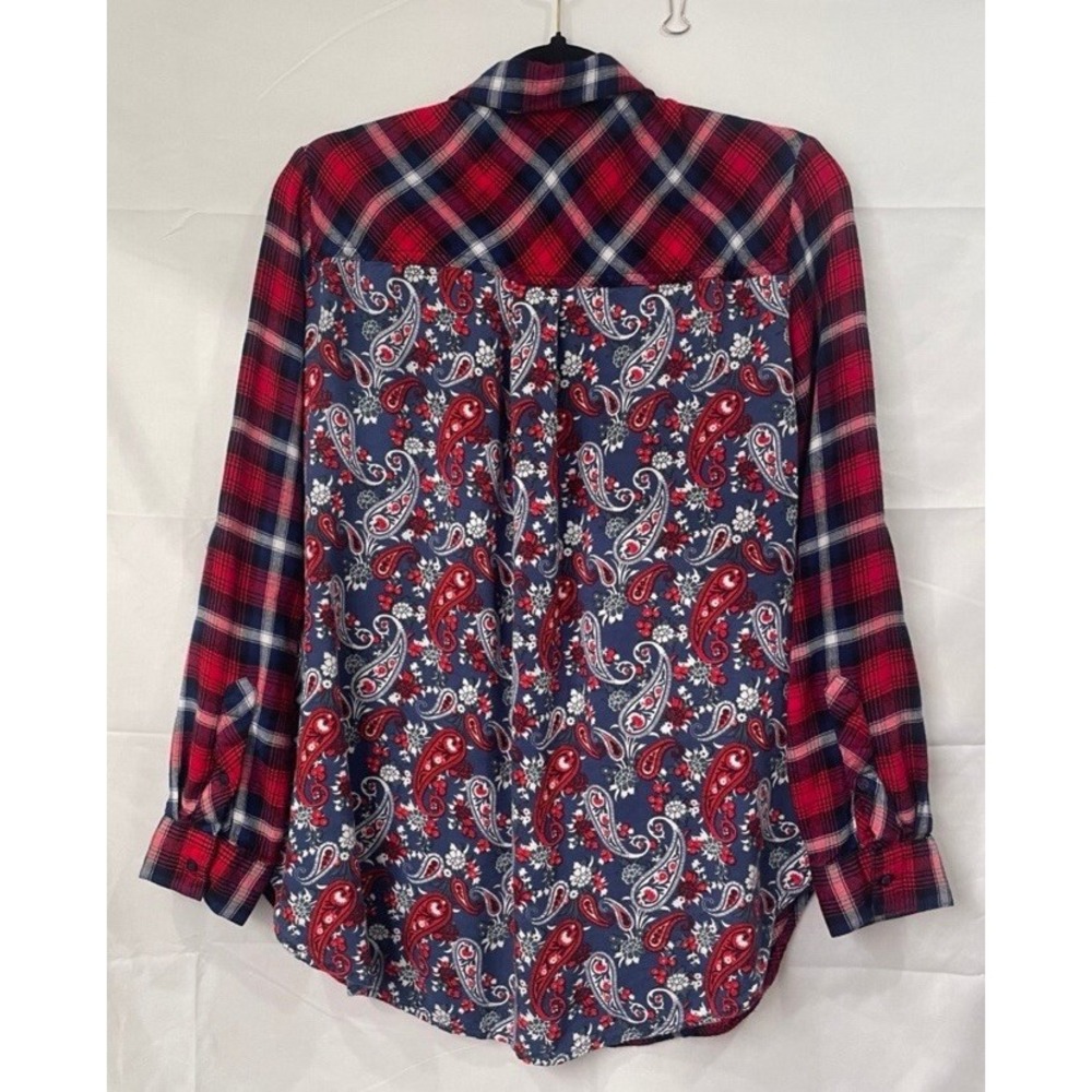 Women's KUT from the KLOTH Plaid Button Down Shirt Paisley Womens Size Medium
